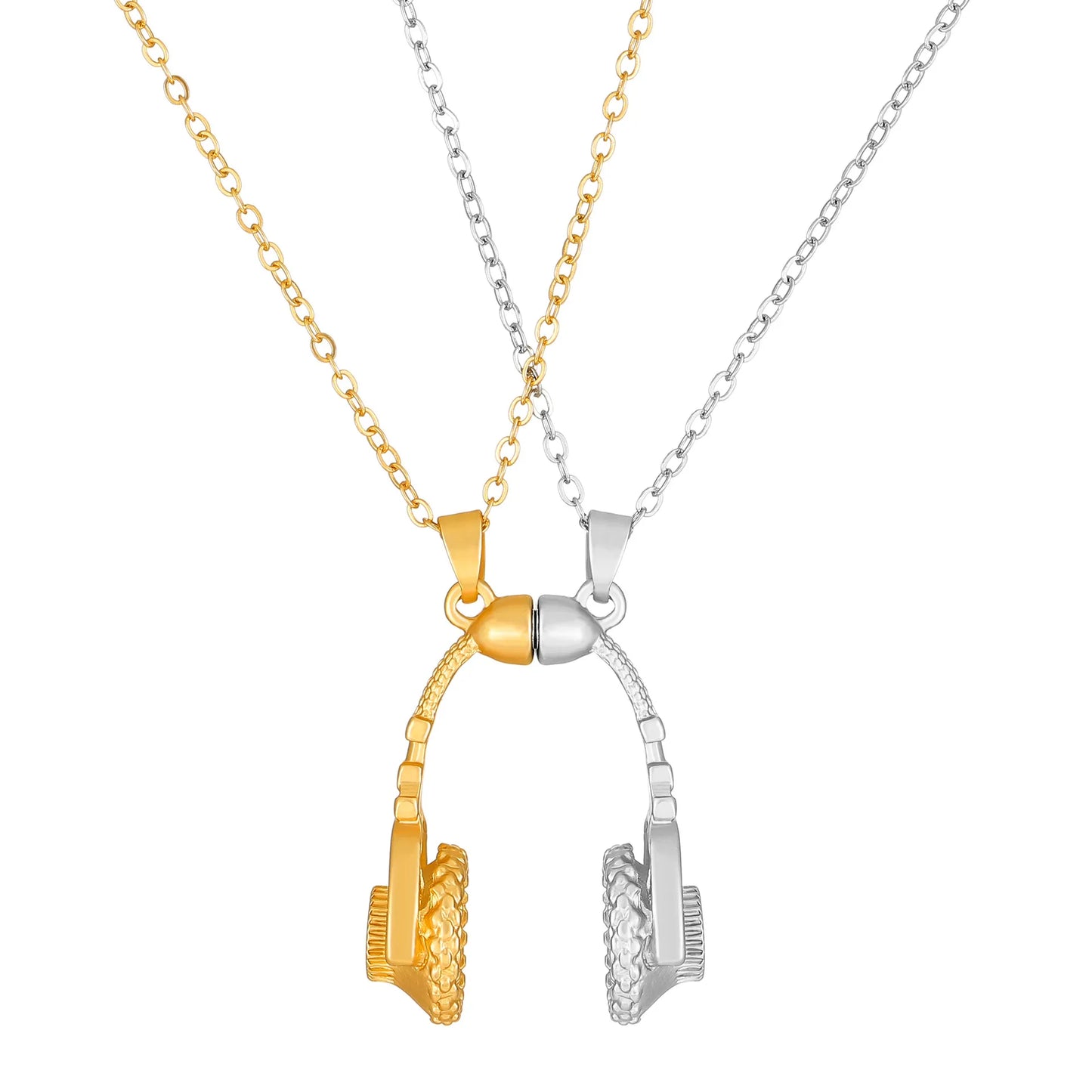 2 Pieces Fashion Headset Alloy Couple/Friendship Pendant Necklace