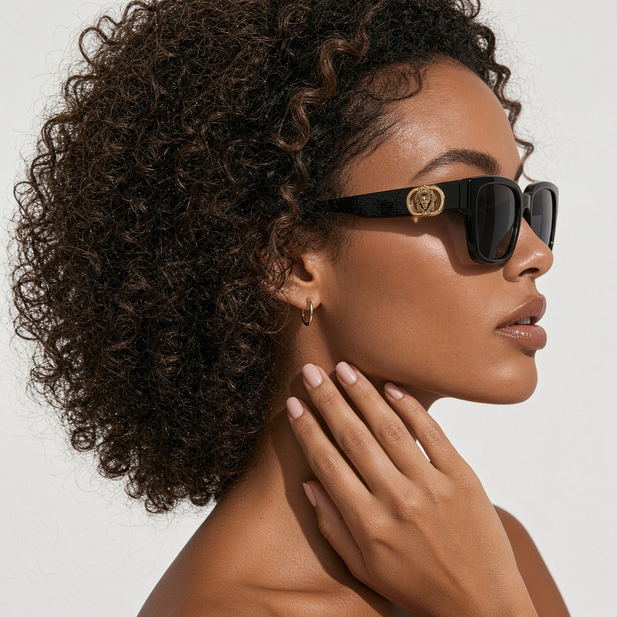 Thick Black  Lioness Temple Classic Sunglasses AVAILABLE SOON!