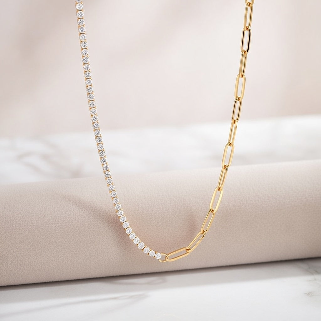 18k Gold Plated Split Style Neclace