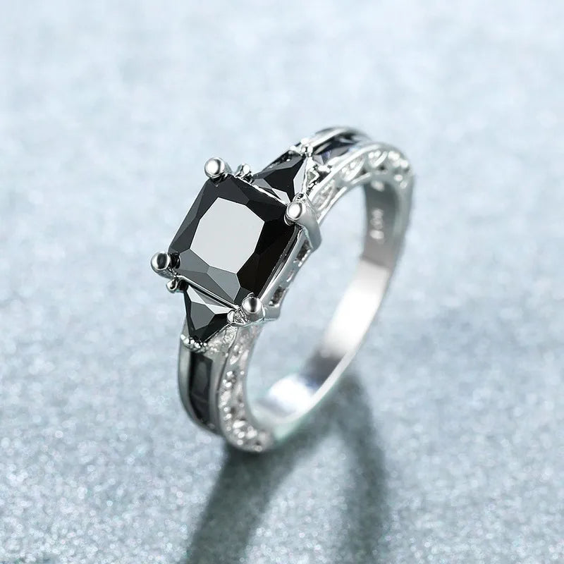 Tessa, Square Alloy Inlay Rhinestones Women's Rings