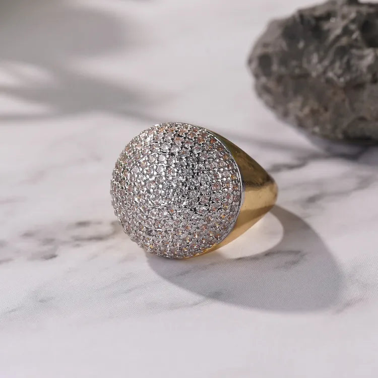 Fashionable Open Ring Design Diamond Embedded Style Plated