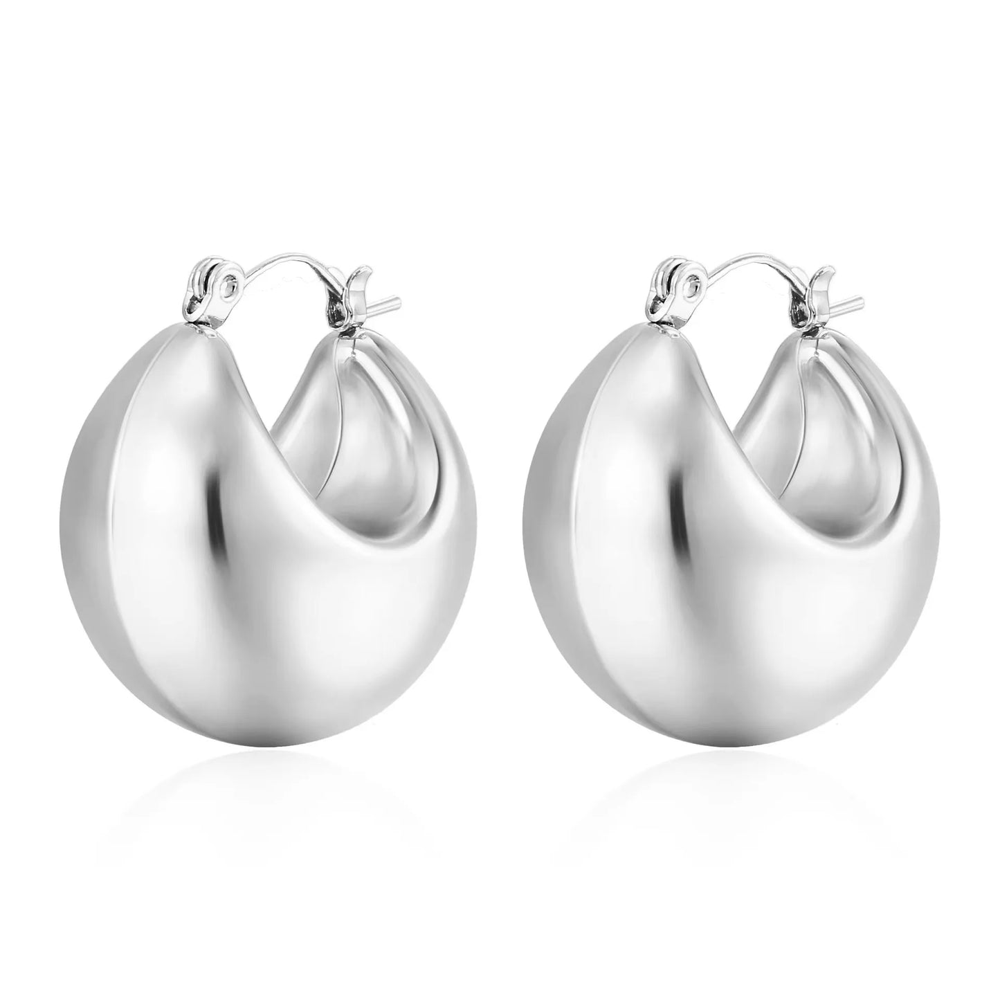 Scarlett, PVD Coated, 18K Gold Plated Solid Steel Color, Drop Stainless Steel Retro Earrings