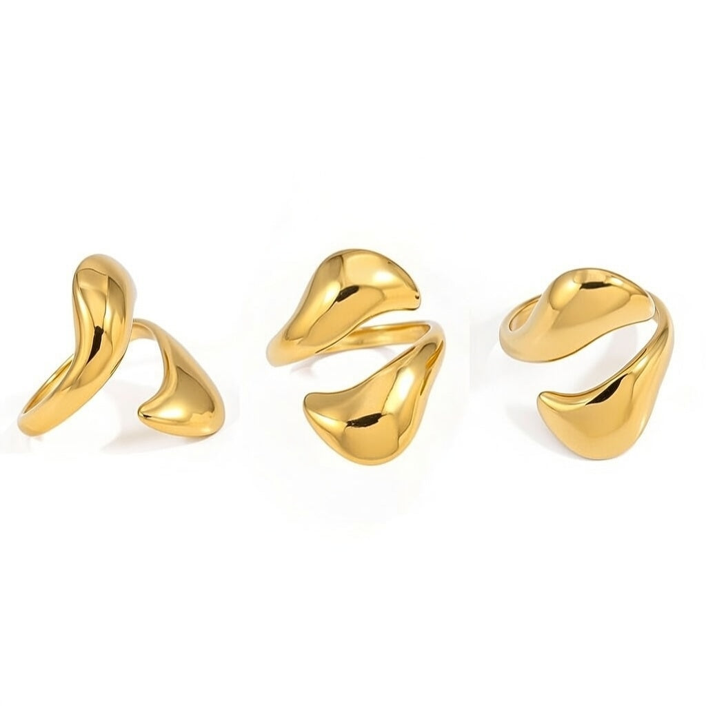 Villa, 18K Gold Plated Modern Streetwear Moon Style ring in Gold Plated
