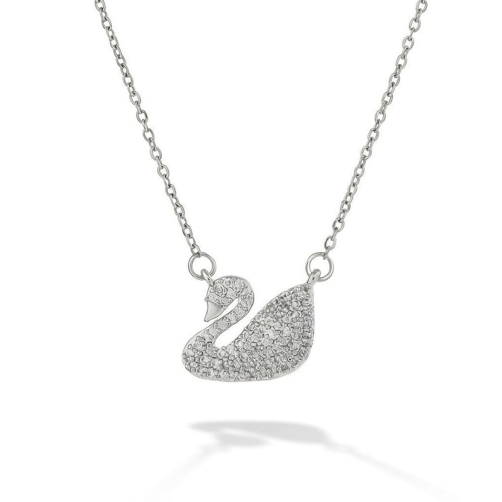 Silver Swan Geometric Titanium Steel 18K Gold Plated Necklaces