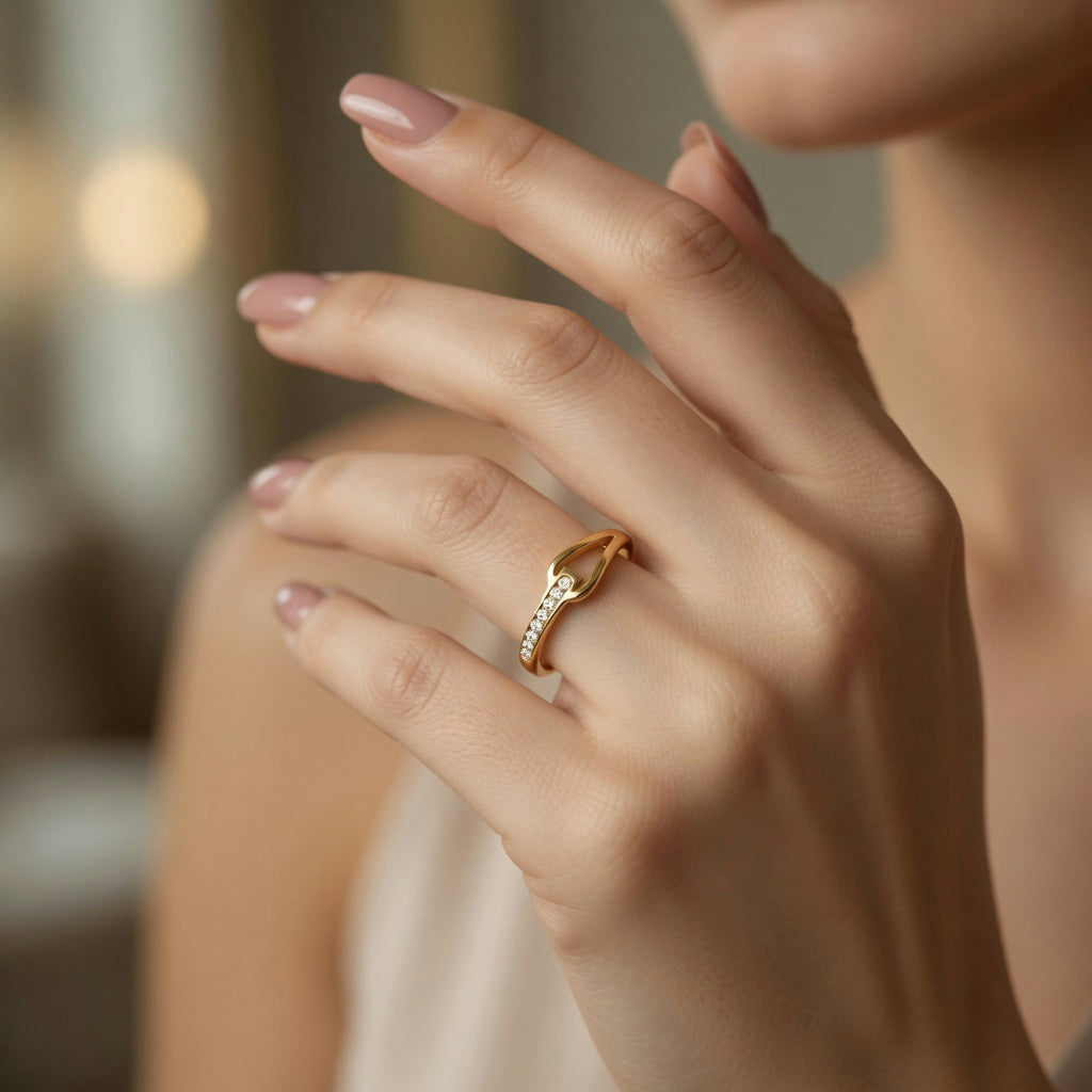 Elnaz, 18K gold plated Stainless steel finger ring