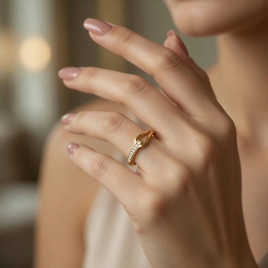 Elnaz, 18K gold plated Stainless steel finger ring
