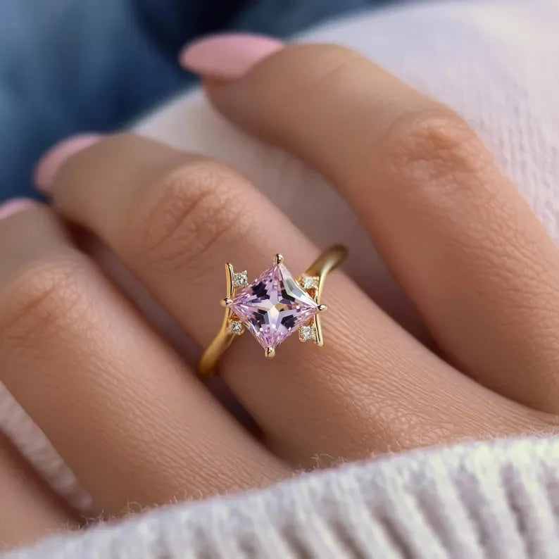 Claudia, Trendy Minimalist New Style Ring Set With Micro-Paved Zirconia For Women Geometric Pattern Alloy In Sizes