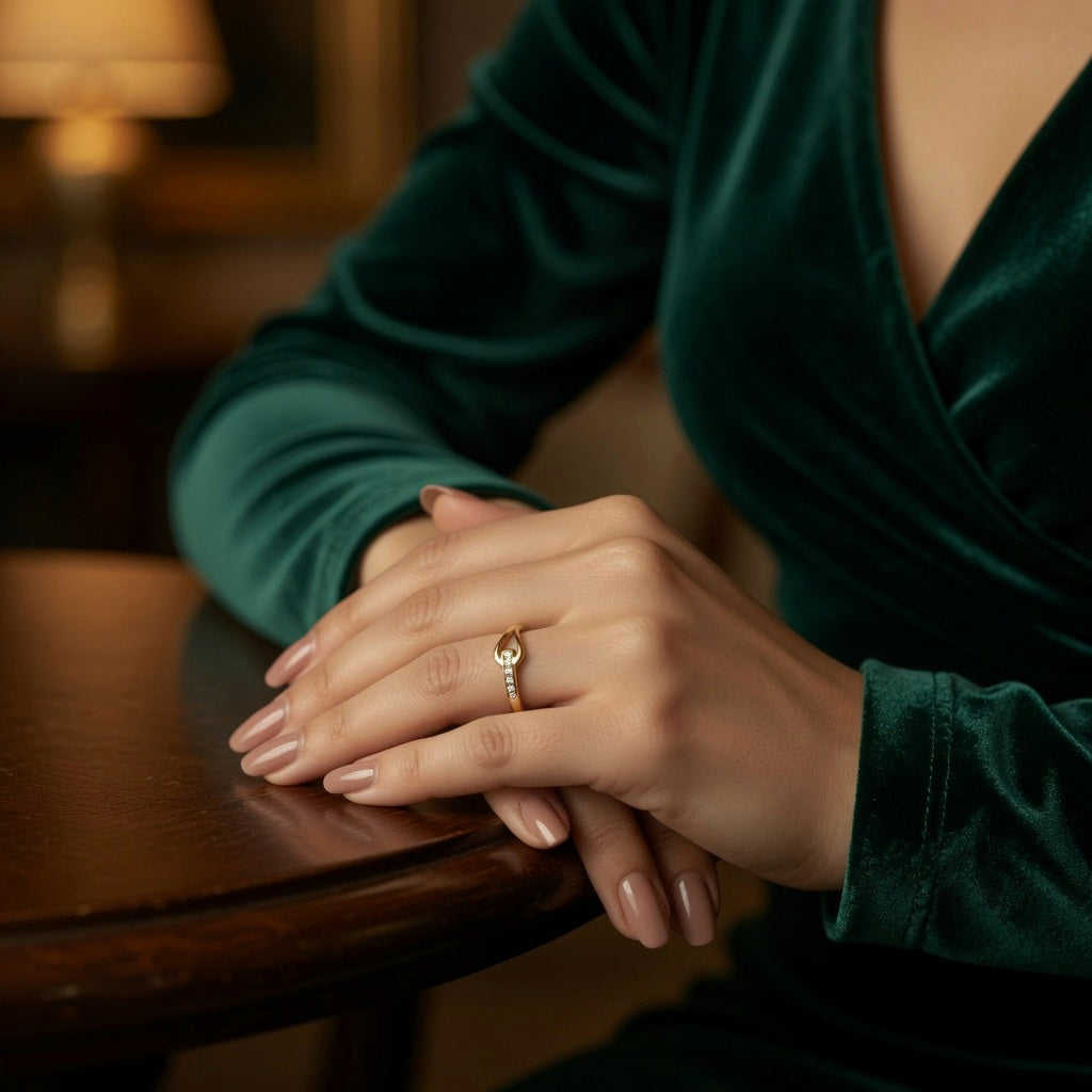 Elnaz, 18K gold plated Stainless steel finger ring