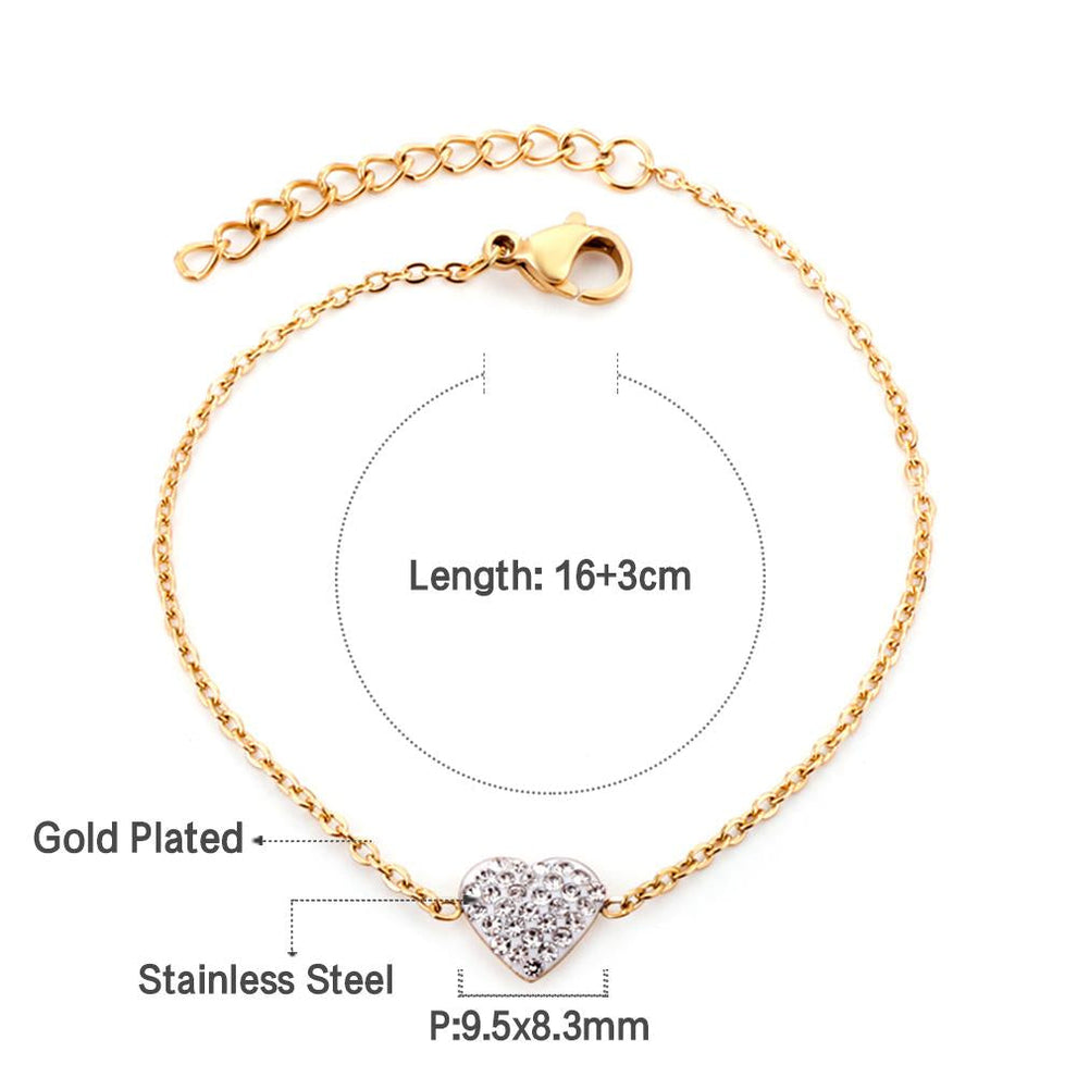 High Fashion Cubic Zirconia Heart Shape Chain Necklace