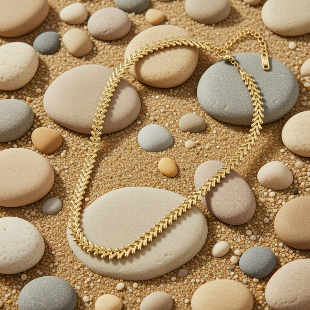 Ginger, Real Gold Plated 18K Gold Hearts Stainless Steel Waterproof Non Tarnish Choker Necklace