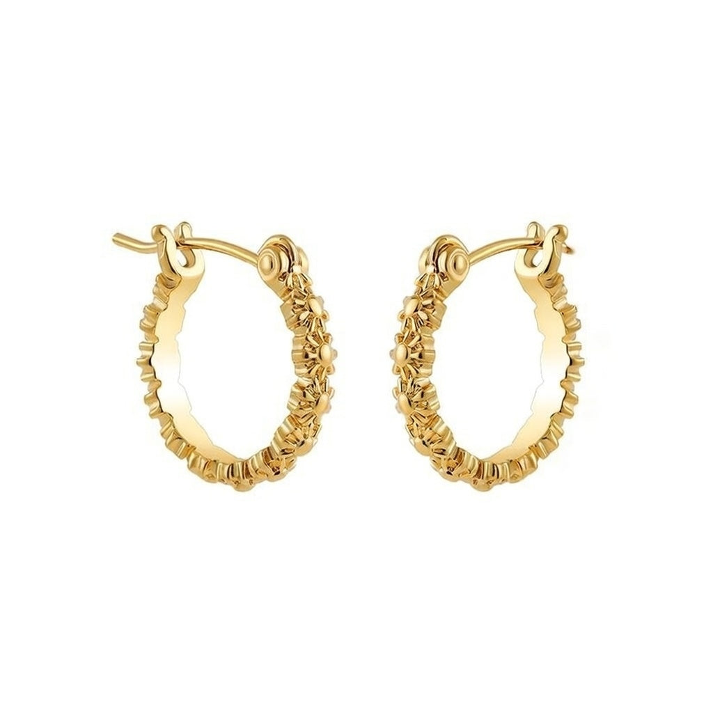 Zelda, Circle Electroplating 18K Real Gold Plated Hoop Earrings 1 Pair