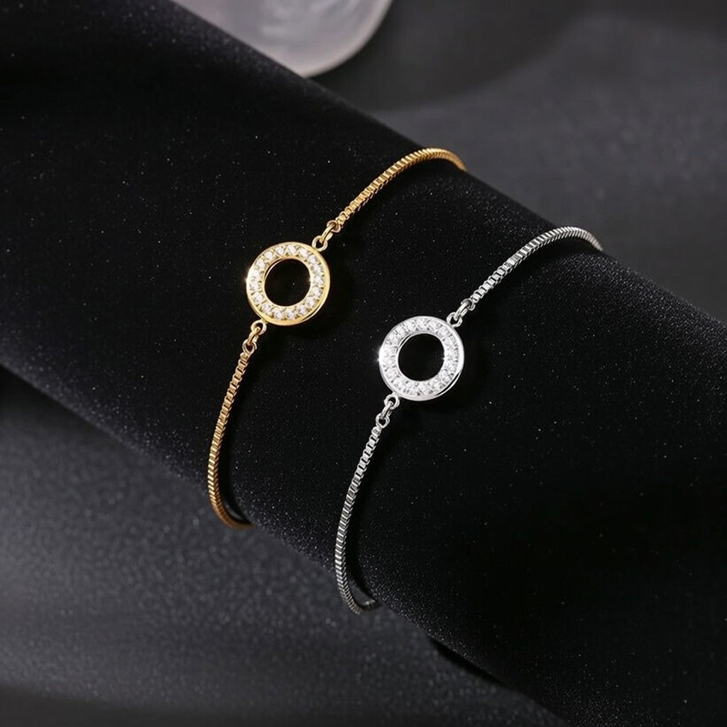 Ivanka 16K Gold Platinum Real White Gold Plated Round Bracelet (GOLD)