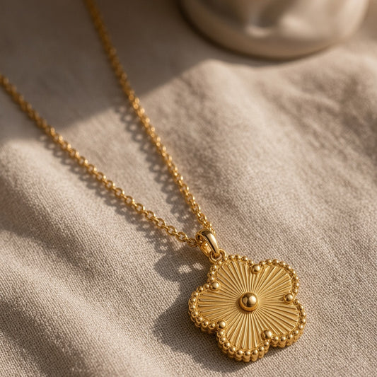 Asha Flower Power PVD Gold-Plated Steel Pendant Necklace