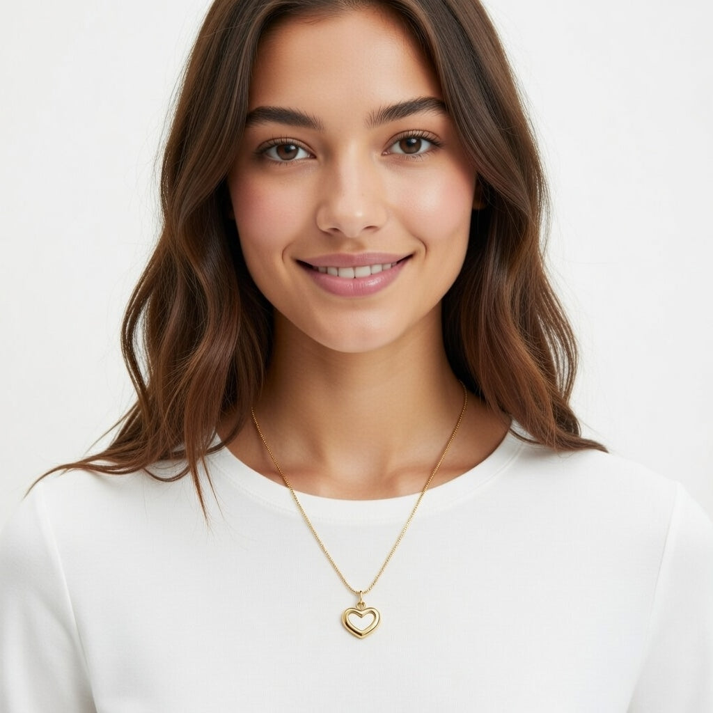 18K Gold Plated Titanium Steel Necklace Pendant Female