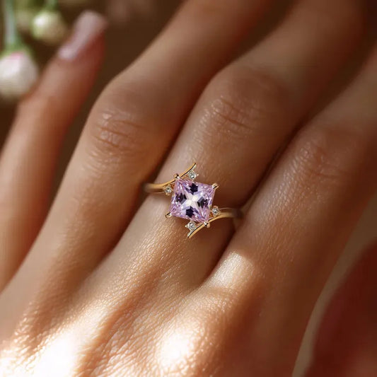 Claudia, Trendy Minimalist New Style Ring Set With Micro-Paved Zirconia For Women Geometric Pattern Alloy In Sizes