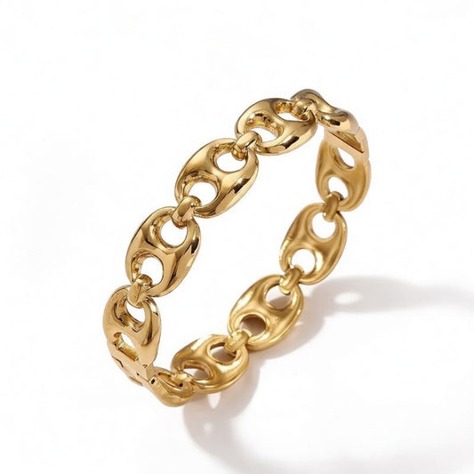 Winnie, Coffee Bean Style Bracelet, Polished Finish Gold Plated For Women