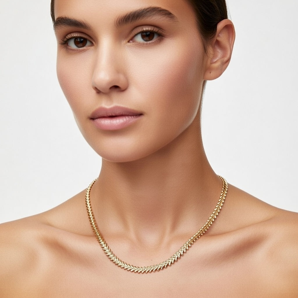 Ginger, Real Gold Plated 18K Gold Hearts Stainless Steel Waterproof Non Tarnish Choker Necklace