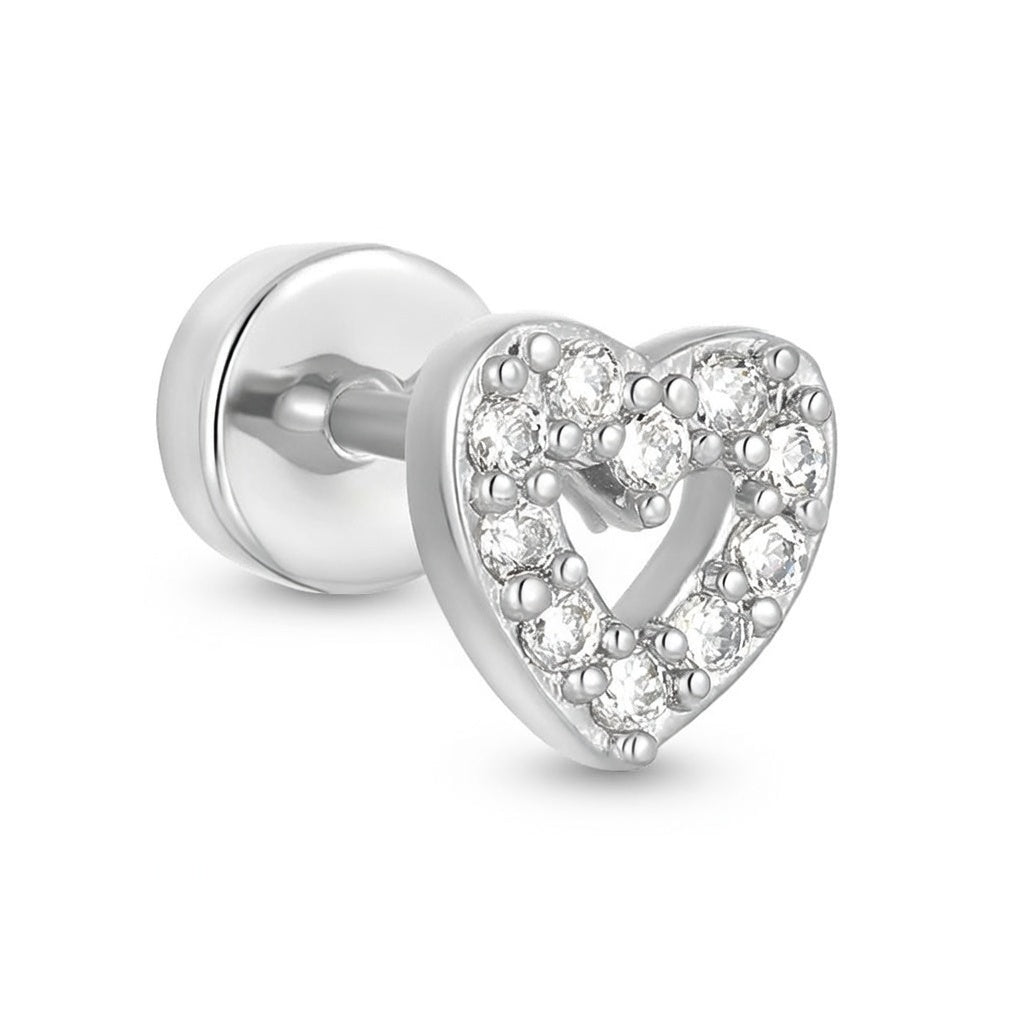 Heart Shaped stud Plated, 1 Pair