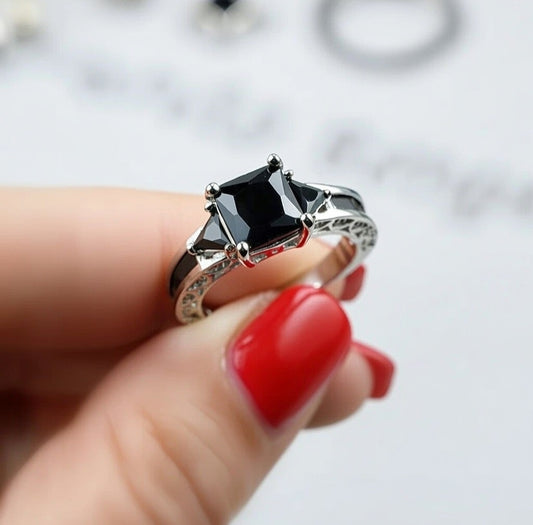 Tessa, Square Alloy Inlay Rhinestones Women's Rings