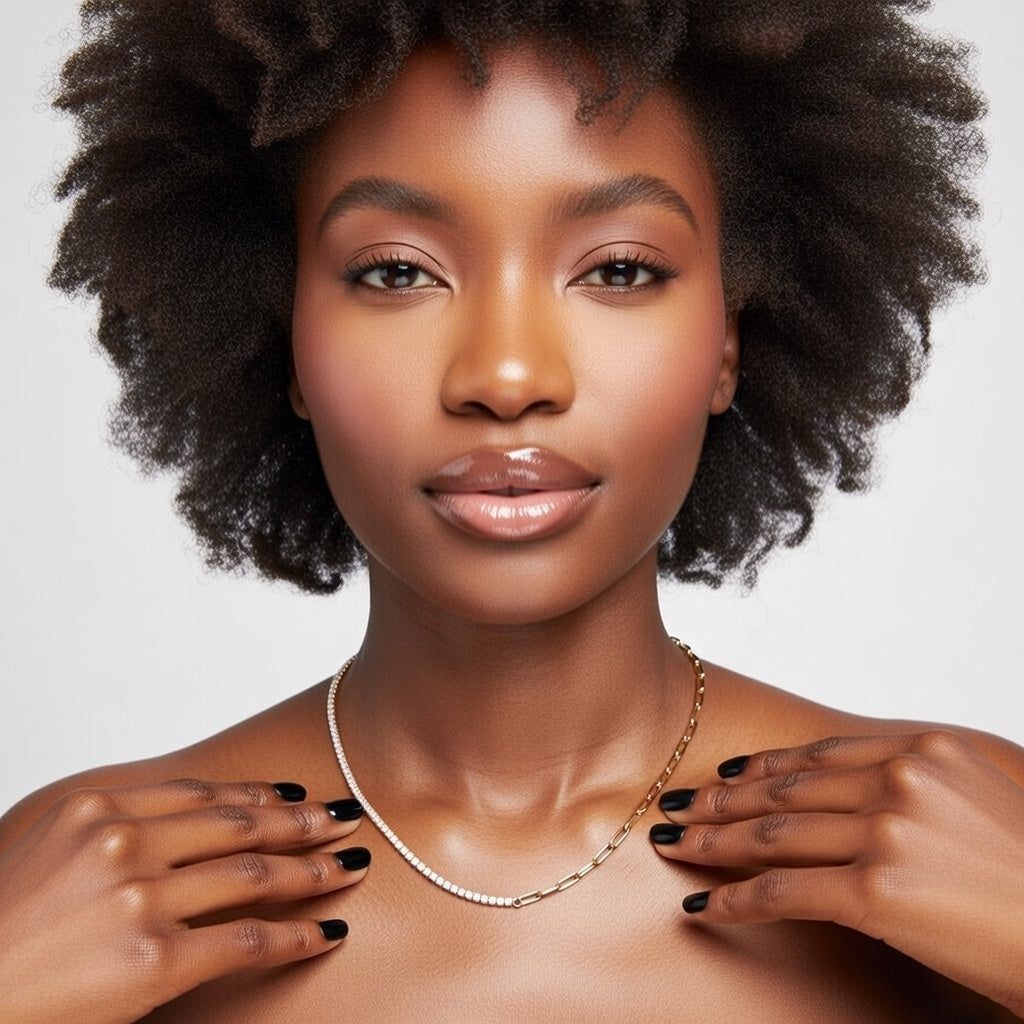 18k Gold Plated Split Style Neclace