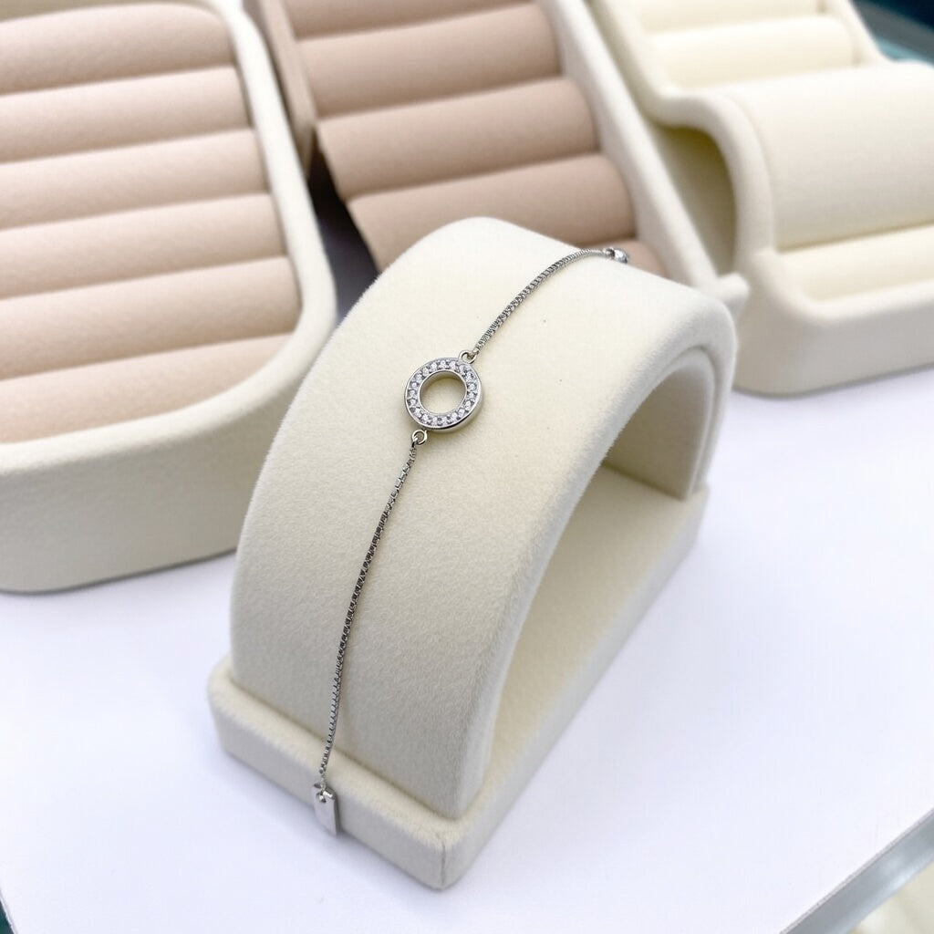 Ivanka 16K Gold Platinum Real White Gold Plated Round Bracelet