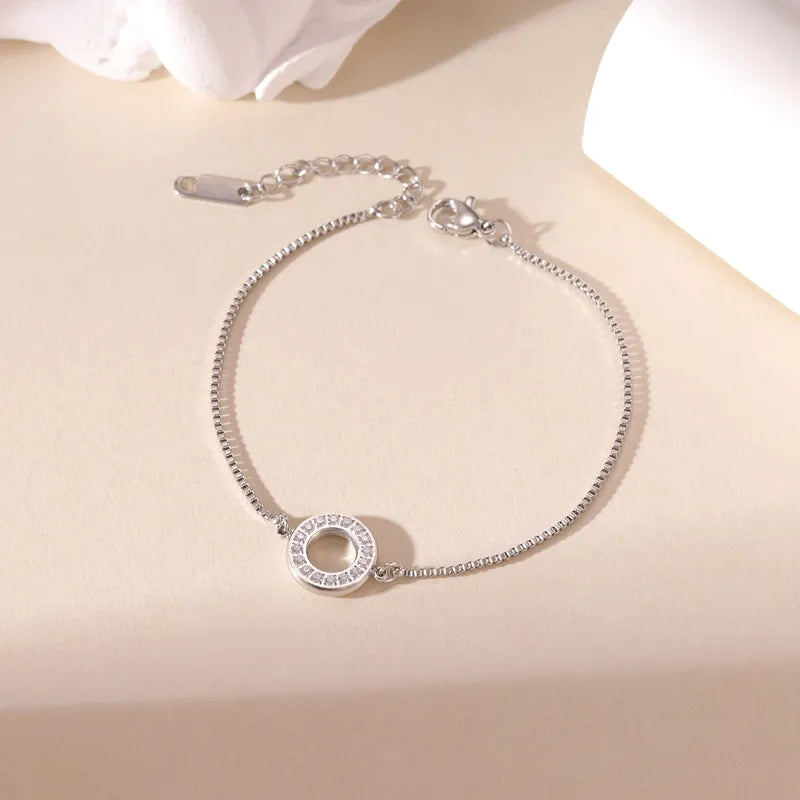 Ivanka 16K Gold Platinum Real White Gold Plated Round Bracelet