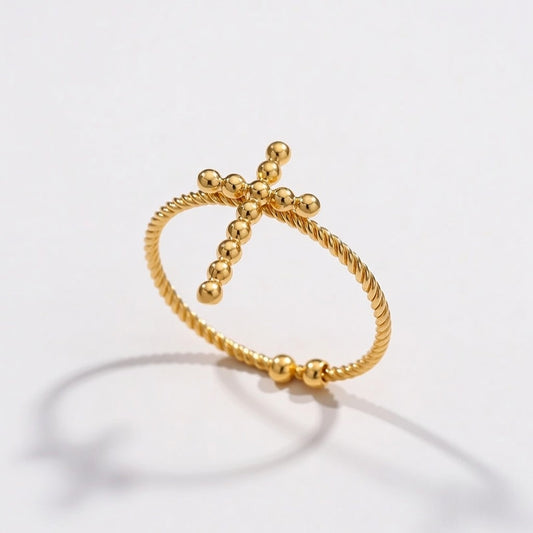 Elegant Retro Gold Plated Open Ring ( FITS LIKE 6/7 )