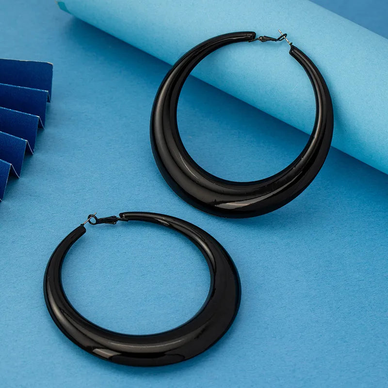 Black Widow, Ferroalloy Hoop Earrings Set of 2 (1 Pair)