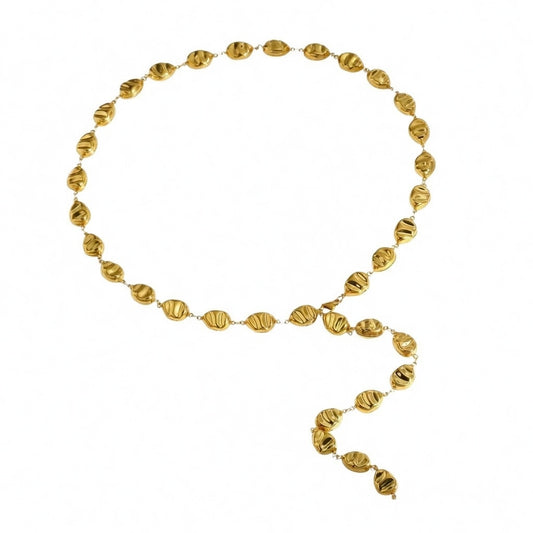 Liz, Vacuum-plated With 18K Real Gold Y Neclace, Stainless Steel, elegant And Romantic