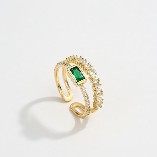 Fashion Copper Plating Inlay Zircon Open Ring 1 Piece