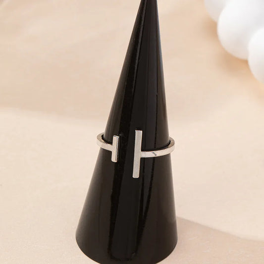 Elegant T Shape Ferroalloy Women's Rings, SILVER
 (FITS like 6/7)