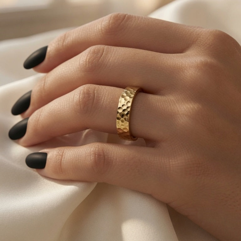 Nagina, 18K gold plated Stainless steel  ring, Sized.