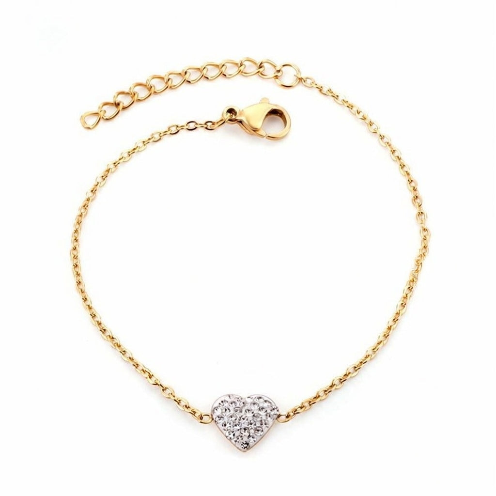 High Fashion Cubic Zirconia Heart Shape Chain Necklace
