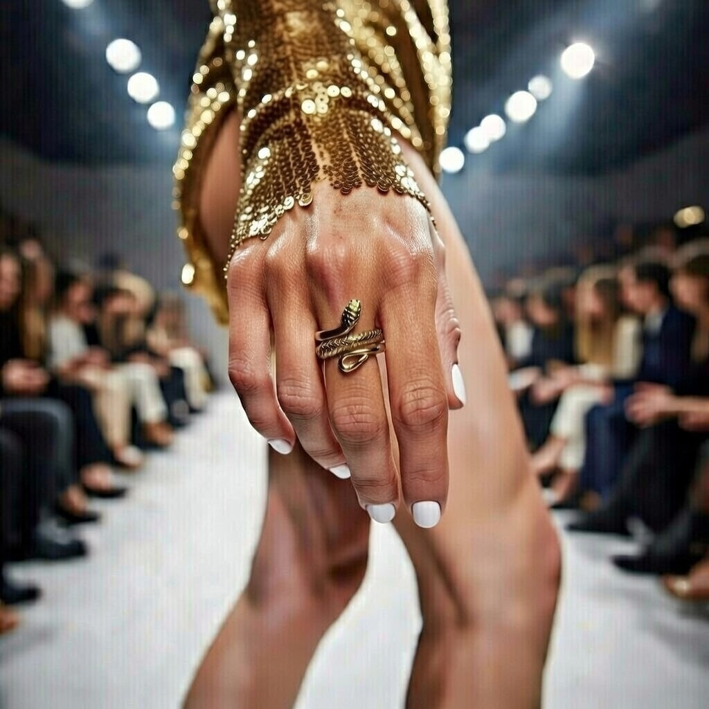 Snakes  PVD Coated Real Gold Plated 18K Gold 304 Stainless Steel Fashion Waterproof Non Tarnish Open Ring one size