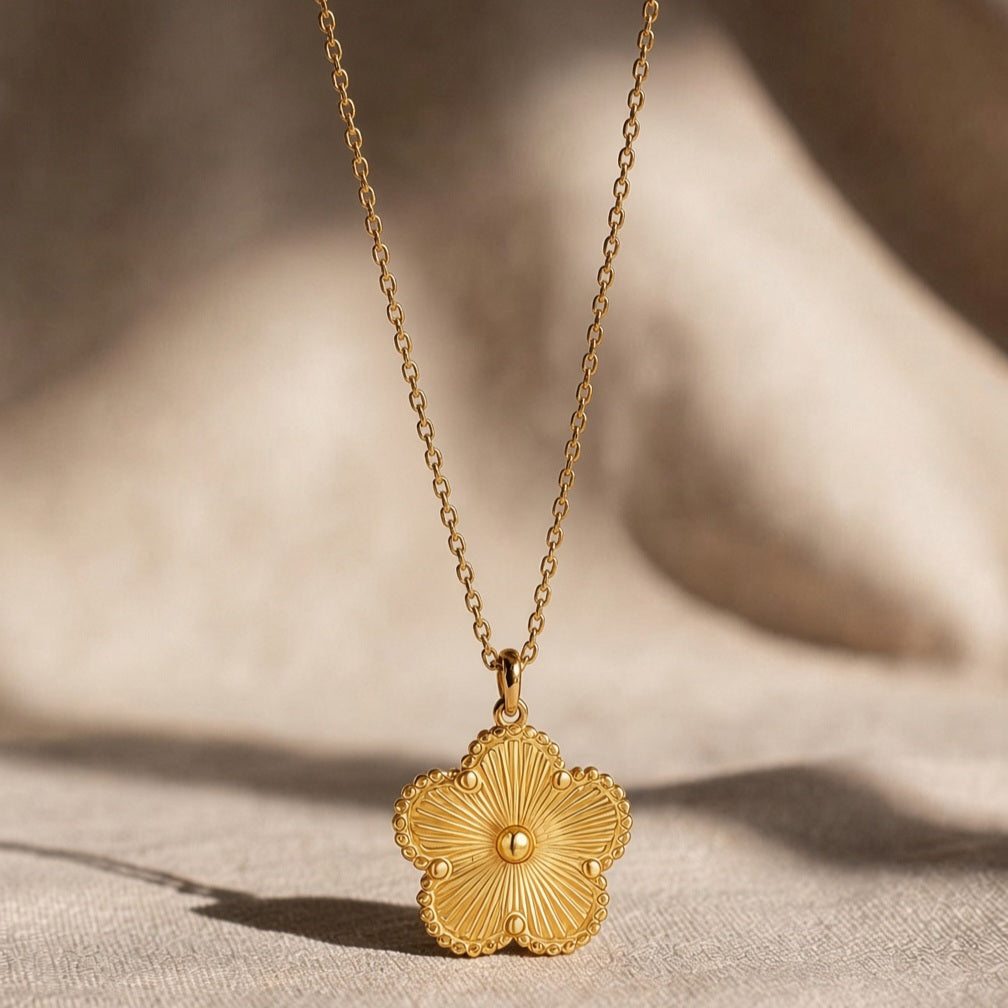 Asha Flower Power PVD Gold-Plated Steel Pendant Necklace