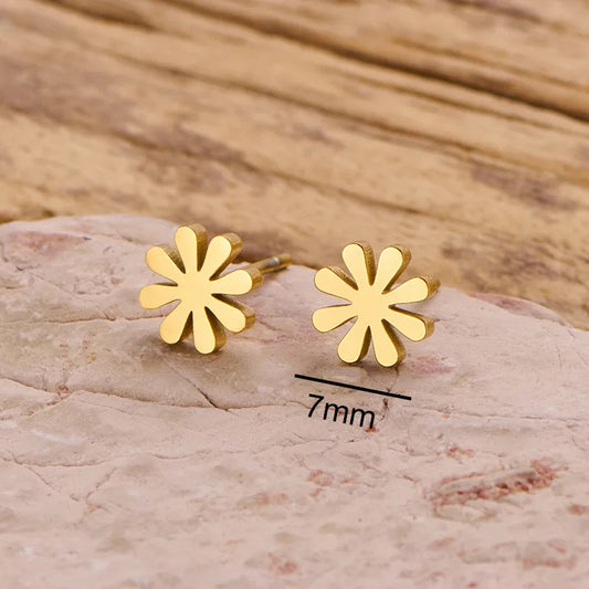 Daily Mini Earrings Fashion  Stainless Steel 18K Gold Plated Vacuum Electroplating