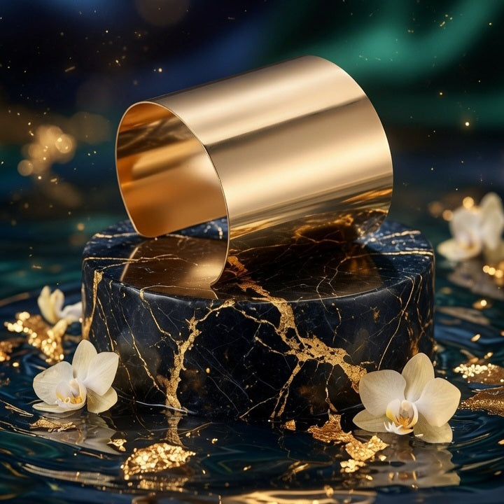 Ujena 18K Gold Plated Bangle Bracelet