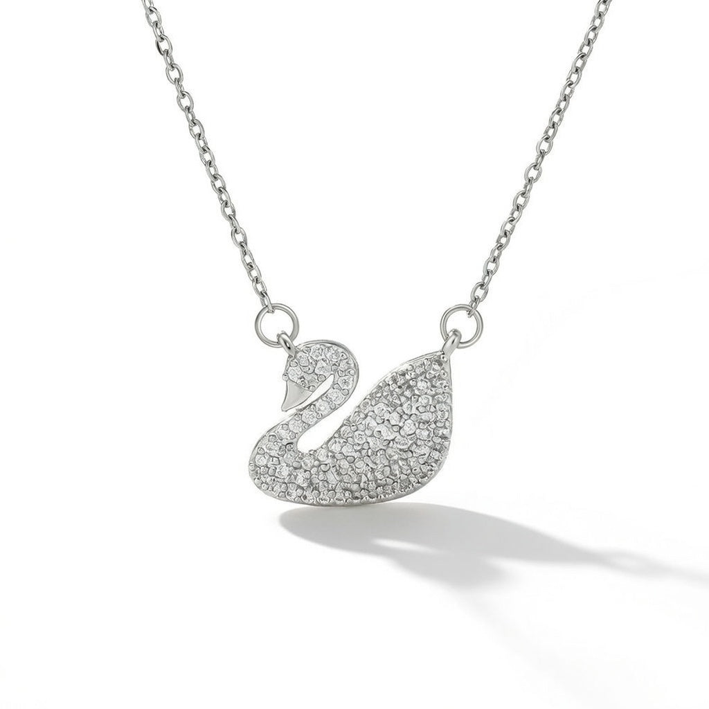 Silver Swan Geometric Titanium Steel 18K Gold Plated Necklaces