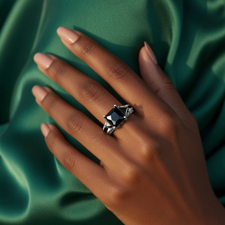 Tessa, Square Alloy Inlay Rhinestones Women's Rings