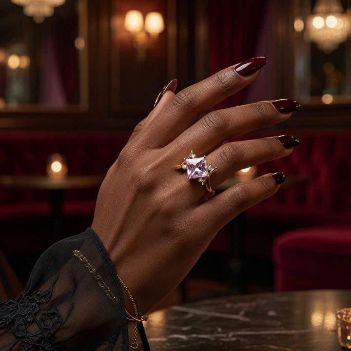 Claudia, Trendy Minimalist New Style Ring Set With Micro-Paved Zirconia For Women Geometric Pattern Alloy In Sizes