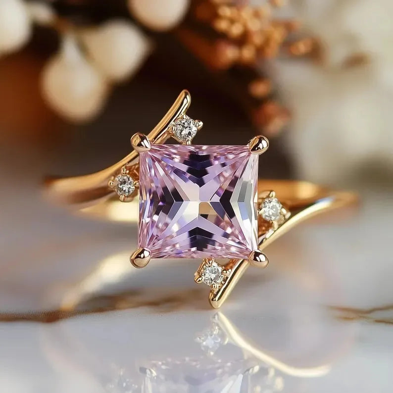 Claudia, Trendy Minimalist New Style Ring Set With Micro-Paved Zirconia For Women Geometric Pattern Alloy In Sizes