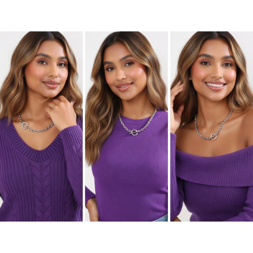 Ophelia, Stainless Steel Plating Necklace Silver