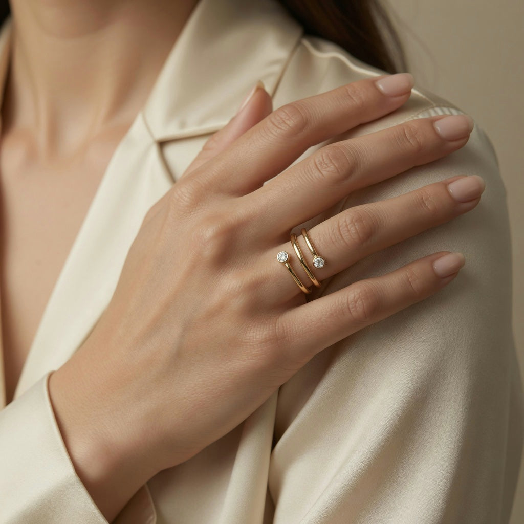 18K gold plated Stainless steel finger ring