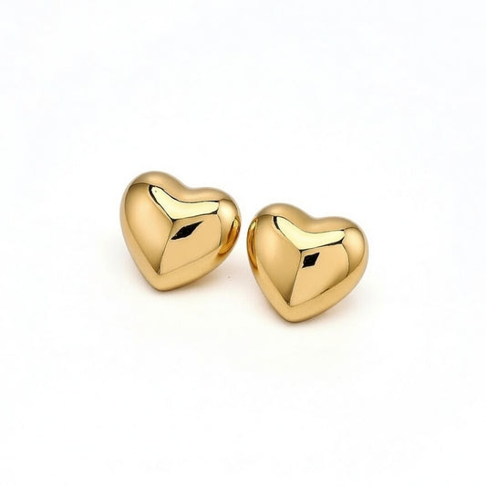 1 Pair Love Heart Shaped Stainless Steel Earrings Electroplated Fashionable Casual Minimalist Style