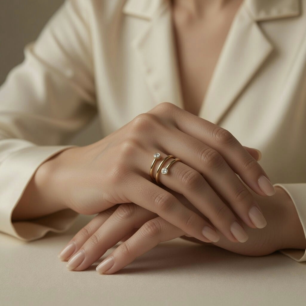 18K gold plated Stainless steel finger ring