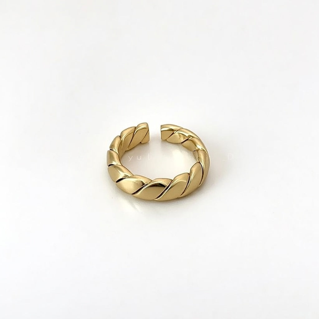 Twisted Open Style Modern Style  18K Gold Plated Metal Ring (Fits like 6/7/8)