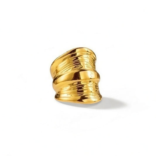 Solid Color Stainless Steel, 18k Gold Plated Open Ring