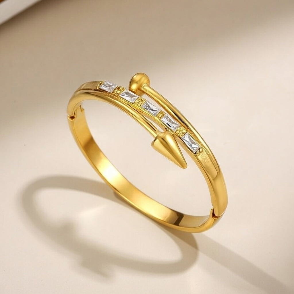 Tamryn, 18k gold plated, PVD coated bangle bracelet for women