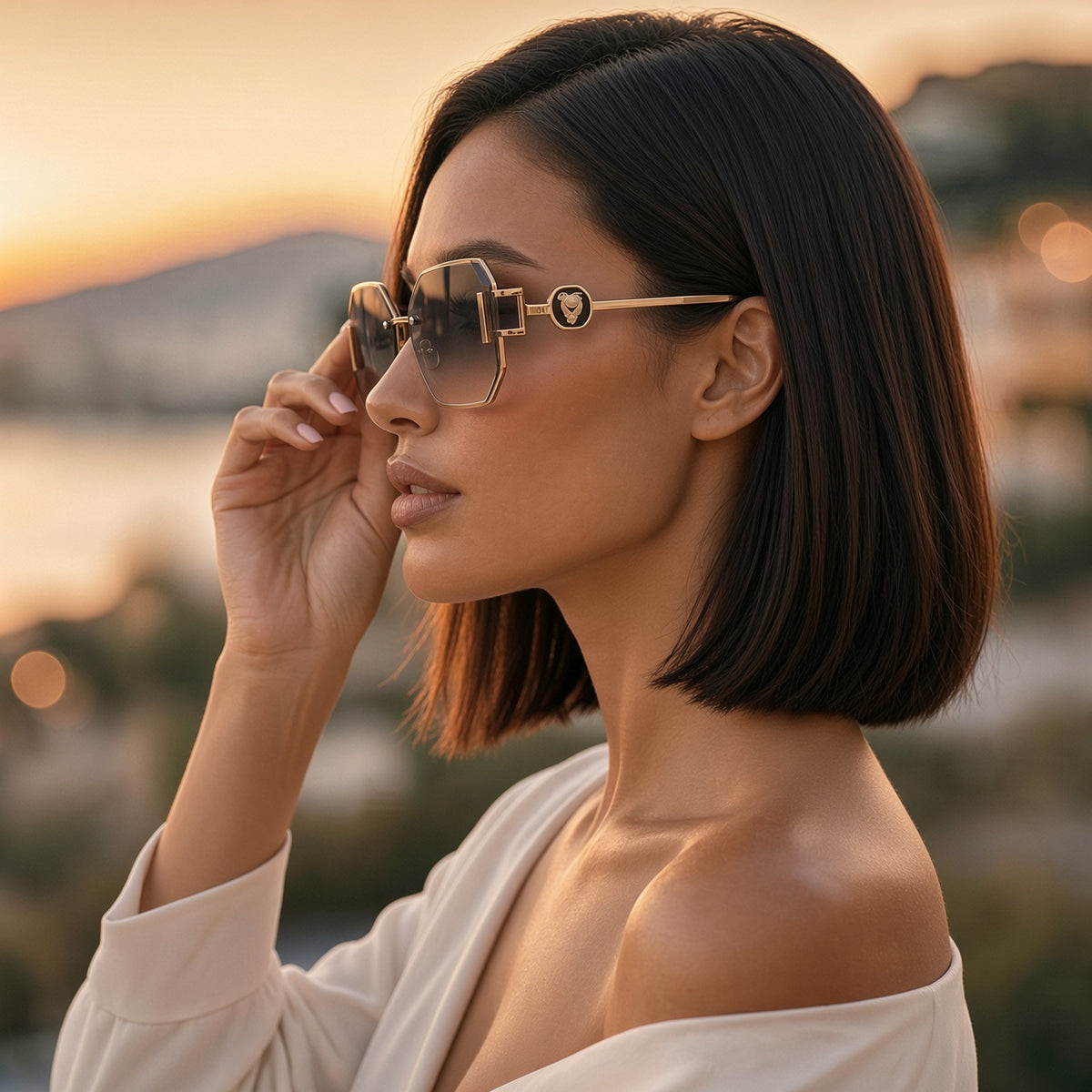Mary Jane Metallic Rimless Sunglasses for her. AVAILABLE SOON!