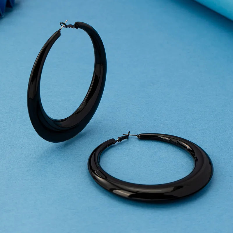 Black Widow, Ferroalloy Hoop Earrings Set of 2 (1 Pair)